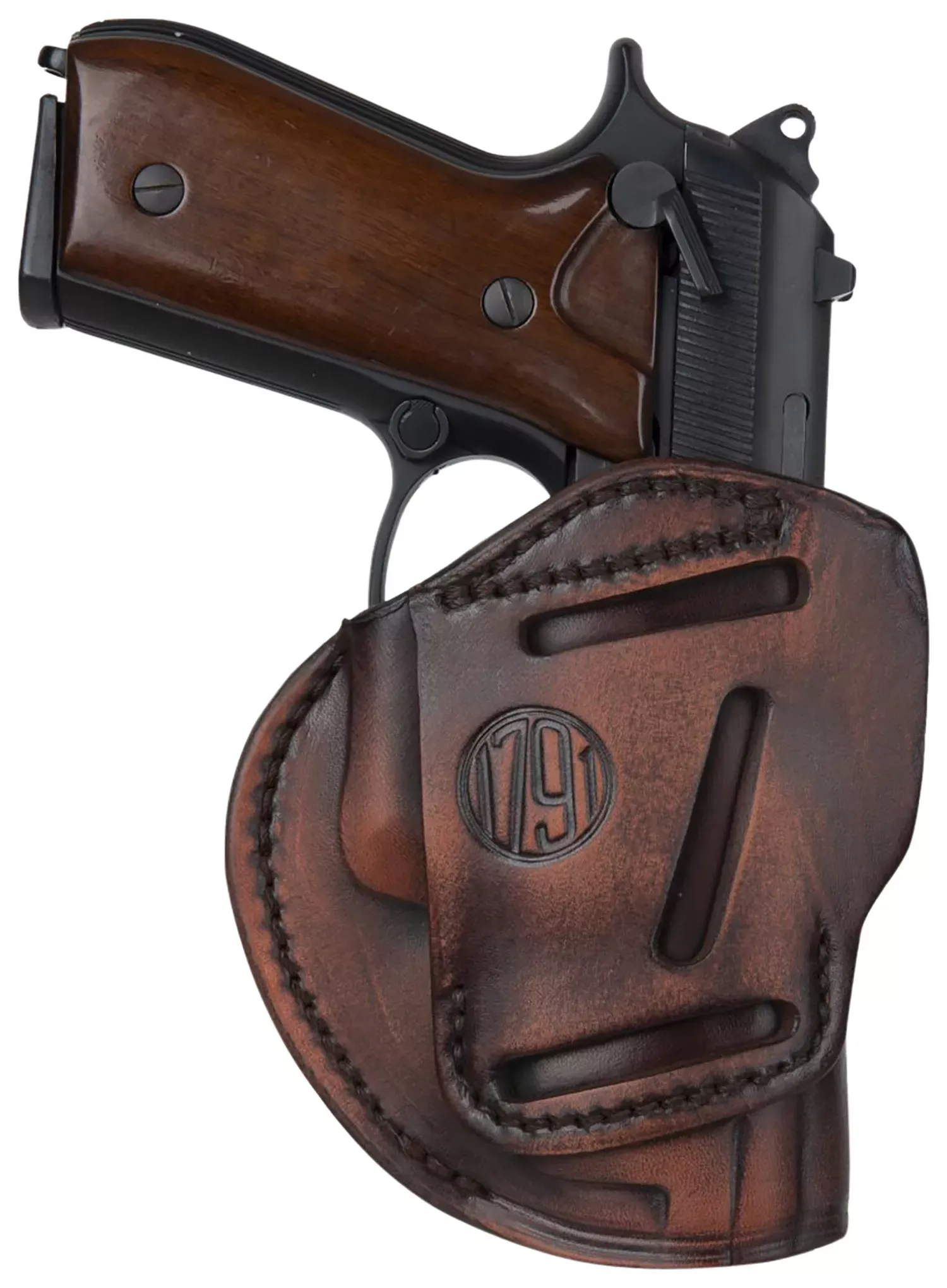 1791 Gunleather 3-WayOWB Size 04 Vintage Leather Belt Loop Fits Springfield XD/Walther PPS/Springfield XDS/Taurus G2C RH/LH