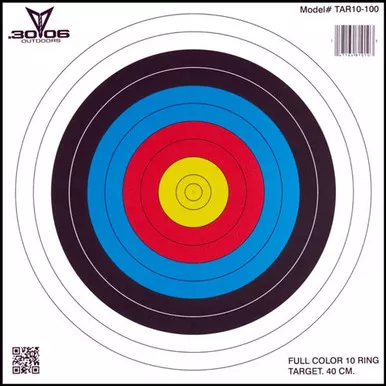 30-06 Outdoors 17x17 Inch 10-Ring Paper Target (100 Pack)