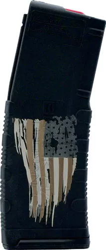 5.56" TATTERED FLAG ETCHEDBLACK RAIN MAGAZINE AR15 30RD