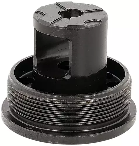 ADVANCED ARMAMENT COMPANY 65011 Flange Indexing Direct-Thread Adapter5/8"-24 tpi, Muzzle Brake Design, 1-3/8"-24 tpi Socket