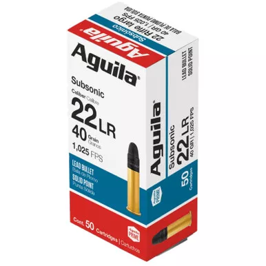 AGUILA .22LR 40Gr Subsonic Solid Point 50rd Box Rifle Ammo (1B222269)