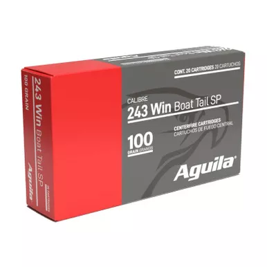 AGUILA .243 Win 100Gr BTSP 20rd Box Rifle Ammo (8047AG)