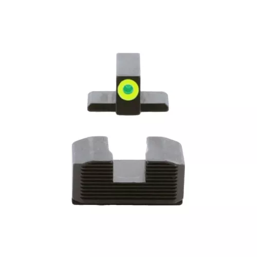 Ameriglo Green Tritium LumiGreen Outline Front Black Serrated Rear Hellcat OSP