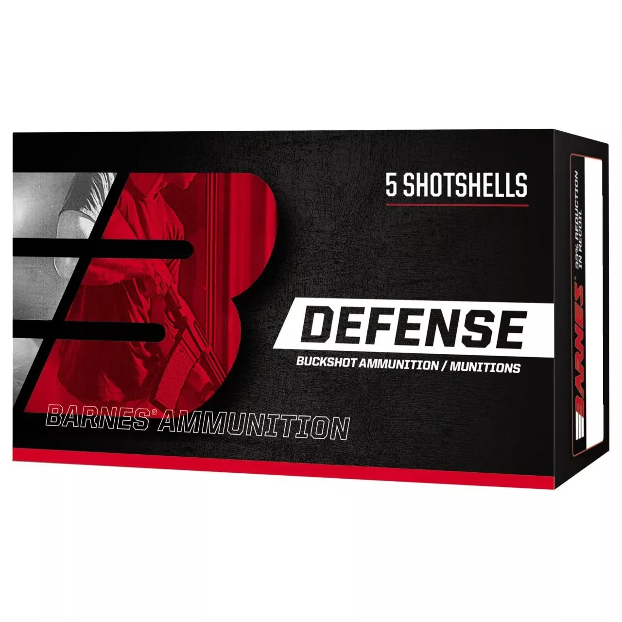 Barnes Bullets Defense 12 Gauge 2.75" 9 Pellets #00 Buck Shot 5 Shells Per Box