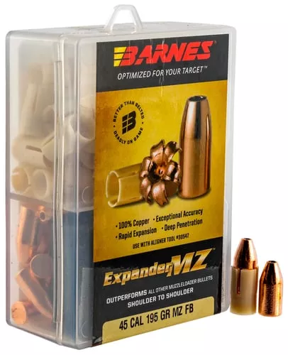 Barnes Expander MZ Muzzleloader Bullets with Sabot .45 cal .400 195gr FB 24/ct