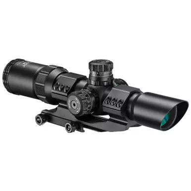 Barska SWAT-AR Rifle Scope 1-4x 28mm Illuminated Mil-Dot Reticle