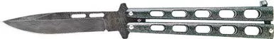 Bear & Son Galaxy Butterfly Knife 3.38" Damascus Blade