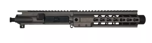 "Brigade MFG AR9 Upper Assembly - Tungsten | 9mm | 9"" Barrel | 8"" Brigade U-LOK Rail | w/ Mini Can | w/o BCG or Charging Handle"