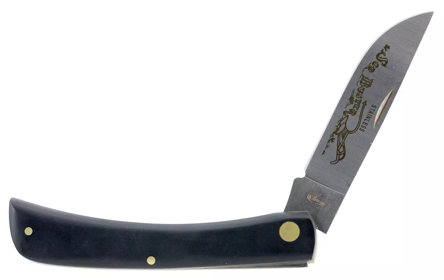 Case Sod Buster 3.70" Folding Skinner Plain Etched As-Ground Tru-Sharp SS Blade/Smooth Black Synthetic Handle