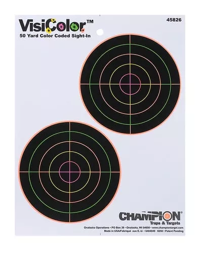 Champion VisiColor High-Visibility Paper Targets 5 Double Bull 10/Pack