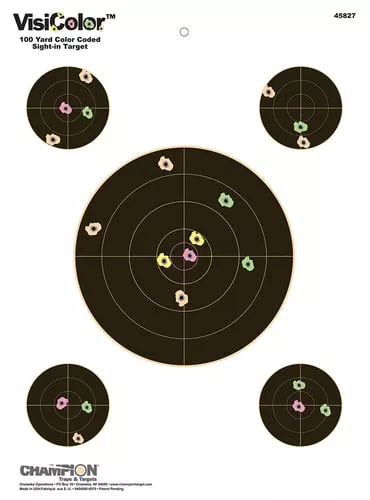 CHAMPION VISICOLOR TARGET BULLSEYE W/4 XTRA BULLS 10-PK