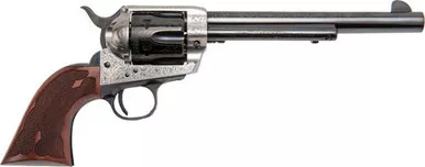 Cimarron Frontier 357 Magnum Revolver 7.5" Silver/Black Engraved Barrel