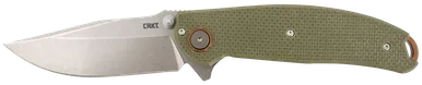 CRKT 2471 Butte3.36" Folding Plain Stonewashed D2 Steel Blade/OD Green G10 Handle Includes Pocket Clip