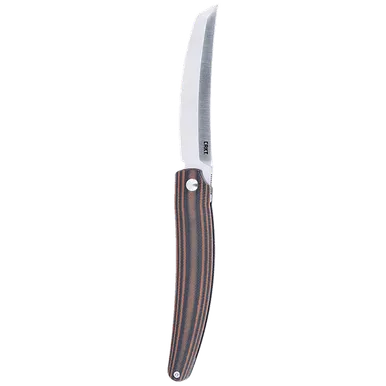 CRKT 5930 AncestorEDC 3.60" Folding Tanto Plain Satin D2 Steel Blade, Black/Brown Stripe G10 Handle