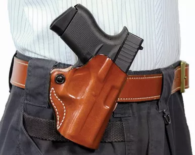 DeSantis Mini Scabbard OWB Holster Right Hand Sig Sauer P938 Leather Tan