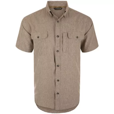 DRAKE Cinco Ranch Crocodile Chambray Performance Short Sleeve Shirt (DS2675-CRO)
