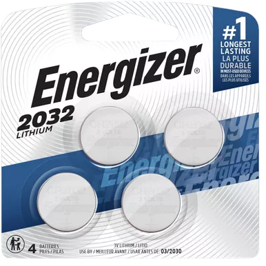 Energizer 2032BP4C3 CR2032 Lithium BatterySilver 3.0 V 235 mAh, Qty (4) Single Pack