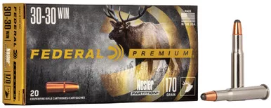 Federal P3030D Premium30-30Win 170gr Nosler Partition 20 Per Box/10 Case