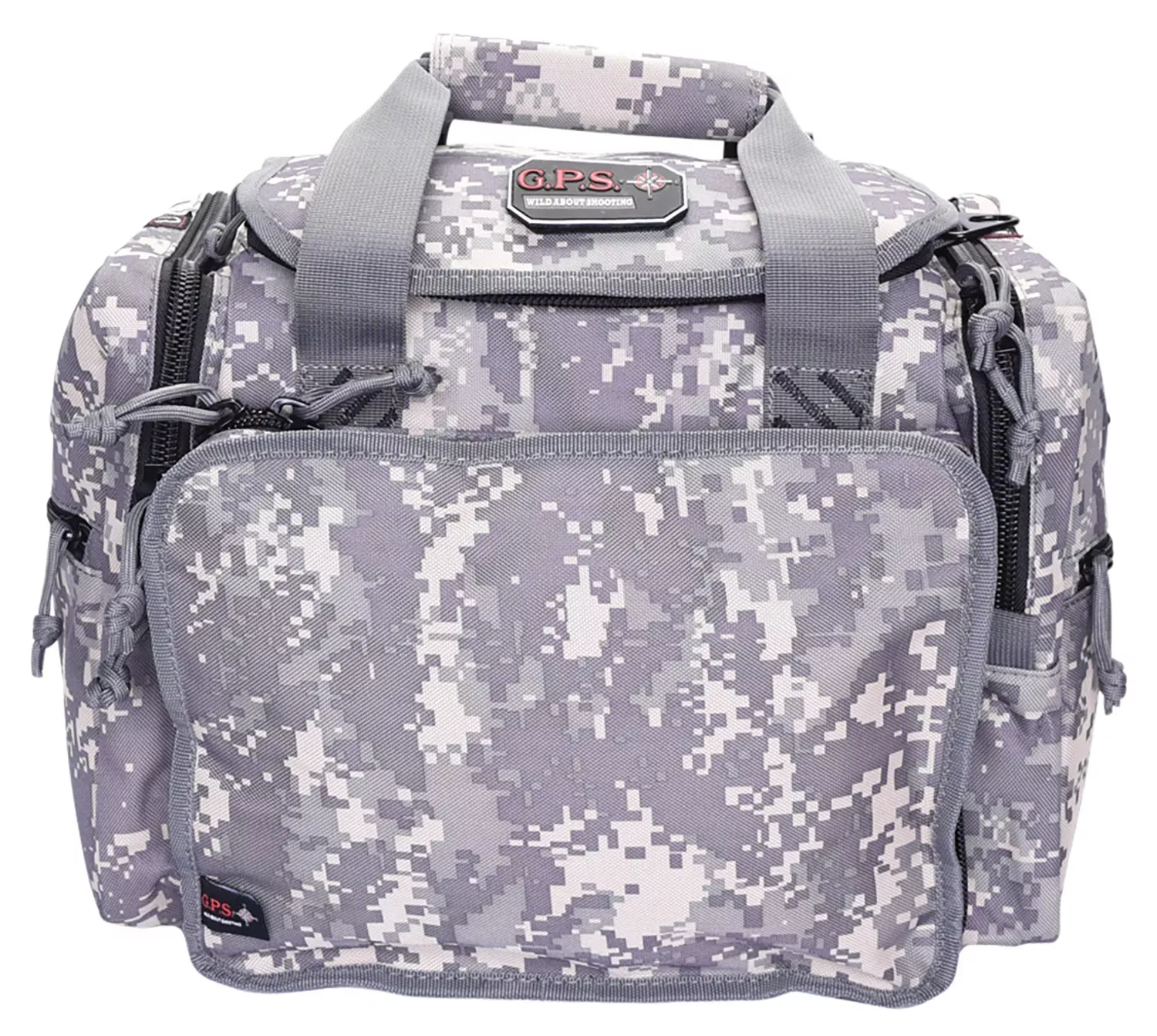 G*Outdoors Medium Range Bag Fall Digital Camo Nylon with Lift Ports, Storage Pockets, Visual ID Storage System & Lockable Zippers Includes Two Ammo Dump Cups