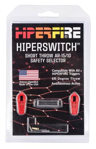 HIPERFIRE HPSRED Hiperswitch Safety Selector AR Platform Red Steel Ambidextrous