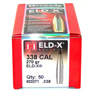 Hornady 33371 ELD-X338 Cal .338 270 gr Extremely Low Drag eXpanding 50 Per Box/ 15 Case