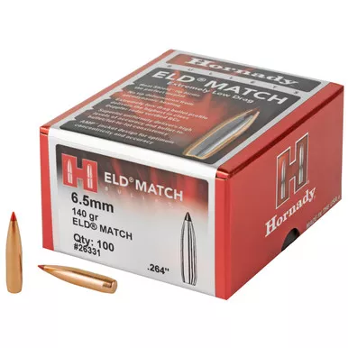 Hornady ELD Match Bullets 6.5mm .264" 140gr ELD-M 100/Box