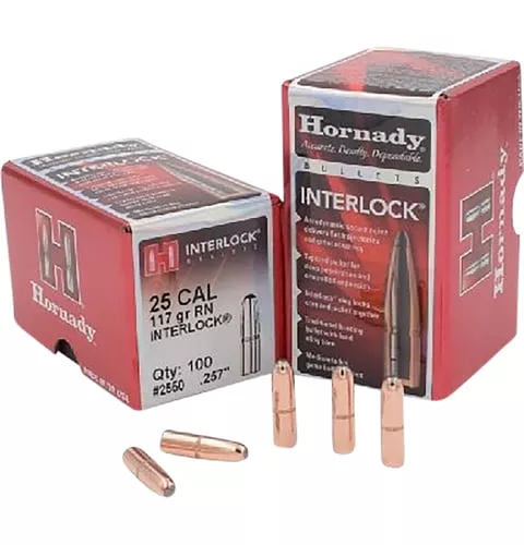 INTERLOCKÂ 25 CALIBER 0.257" 117GR ROUND NOSE 100/BOX