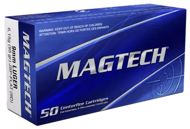 Magtech 9D Range/Training9mmLuger 95gr Jacketed Soft Point Flat 50 Per Box/20 Case