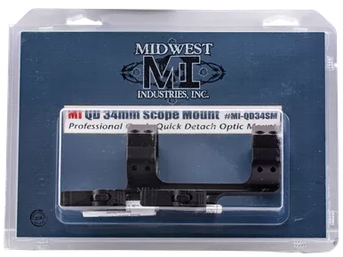 Midwest Industries MIQD34SM 34mm QD Scope Mount/Ring Combo Black Hardcoat Anodized
