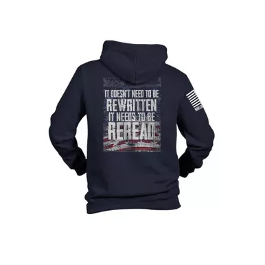 Nine Line Apparel Reread Not Rewritten Hoodie Navy M