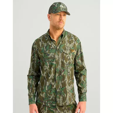 Nomad Men's Ambush Long Sleeve Shirt Mossy Oak Greenleaf Small