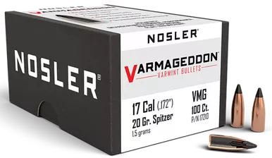 Nosler 17210 Varmageddon17Cal 20gr Flat Base Tipped 100/Box