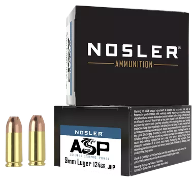 Nosler 9mm Luger 124gr JHP Ammunition 20 Rounds