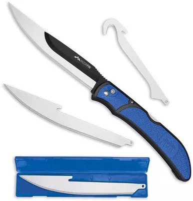 Outdoor Edge Razor Fin Fixed Blade Knife 4-Blade Blue