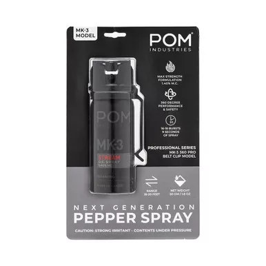 Pom Industries Pepper Spray MK3 Professional Model Black 2 oz