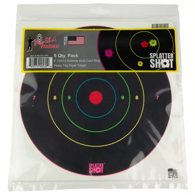 Pro-Shot Products 8-Inch Multi-Color Bullseye Targets 6-Pack