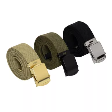 ROTHCO 3-Pack 54in Khaki/Black/Olive Drab Web Belts (4912)