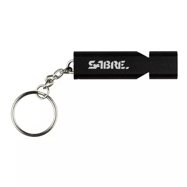 Sabre Emergency Safety Whistle with Lanyard Black