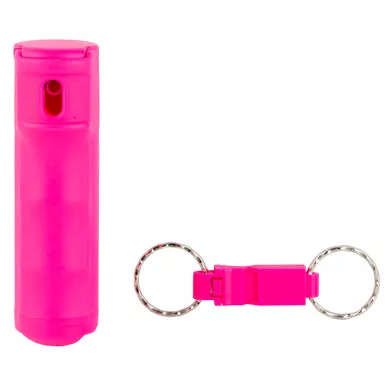 Sabre Pepper Gel Keychain with Whistle 0.54 oz Pink