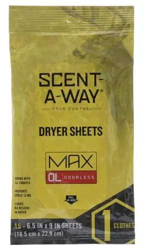 Scent-A-Way Max Odorless Dryer Sheets 15/ct