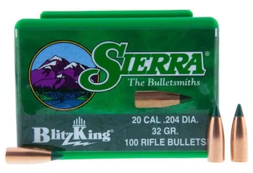 SIERRA BULLETS .20 CAL .204 32GR BLITZKING 100CT