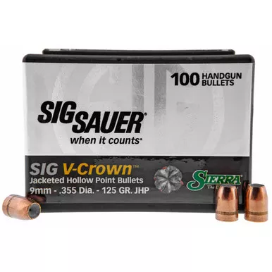 Sierra Bullets 9mm .355" 125gr JHP V-Crown