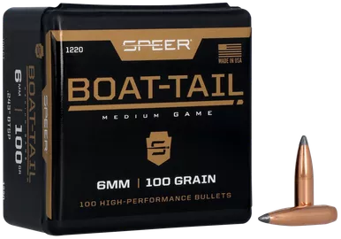 Speer 1220 Boat-Tail6mm 100gr Jacketed Soft Point Boat Tail 100 Per Box/5 Case