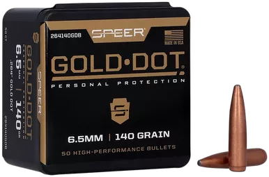 Speer 264140 Gold Dot6.5mm .264 140 GR Soft Point 50 Box