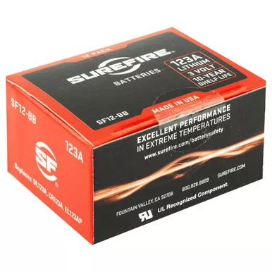 Surefire Flashlight Battery CR123A Lithium 12PK