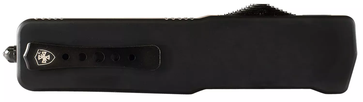 Templar Knife Premium Lightweight Large 3.50" OTF Drop Point Plain Black Oxide Stonewashed Powdered D2 Steel Blade/5.25" Black Rubber/Aluminum Handle