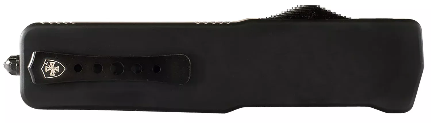 Templar Knife Premium Weighted Large 3.55" OTF Drop Point Plain Black Oxide Stonewashed Powdered D2 Steel Blade/5.25" Black Rubber/Aluminum Zinc Alloy Handle