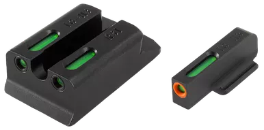 TruGlo TG13RS1PC TFX ProBlack | Green Tritium & Fiber Optic Orange Outline Front Sight Green Tritium & Fiber Optic Rear Sight