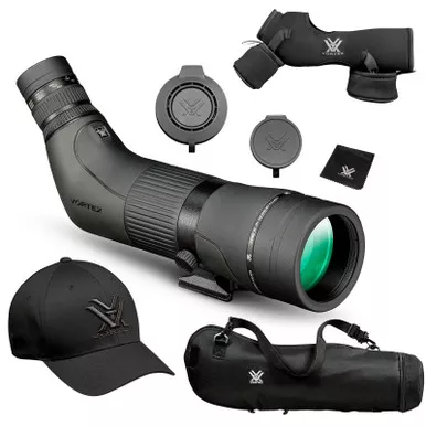 VORTEX Crossfire HD 16-48x65 Angled Spotting Scope w/ Spotting Scope Case & Men's Flexfit Cap (65A+C77-82+Hat)