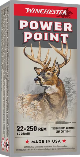 Winchester Ammo X222502 Power-Point22-250Rem 64gr 20 Per Box/10 Case